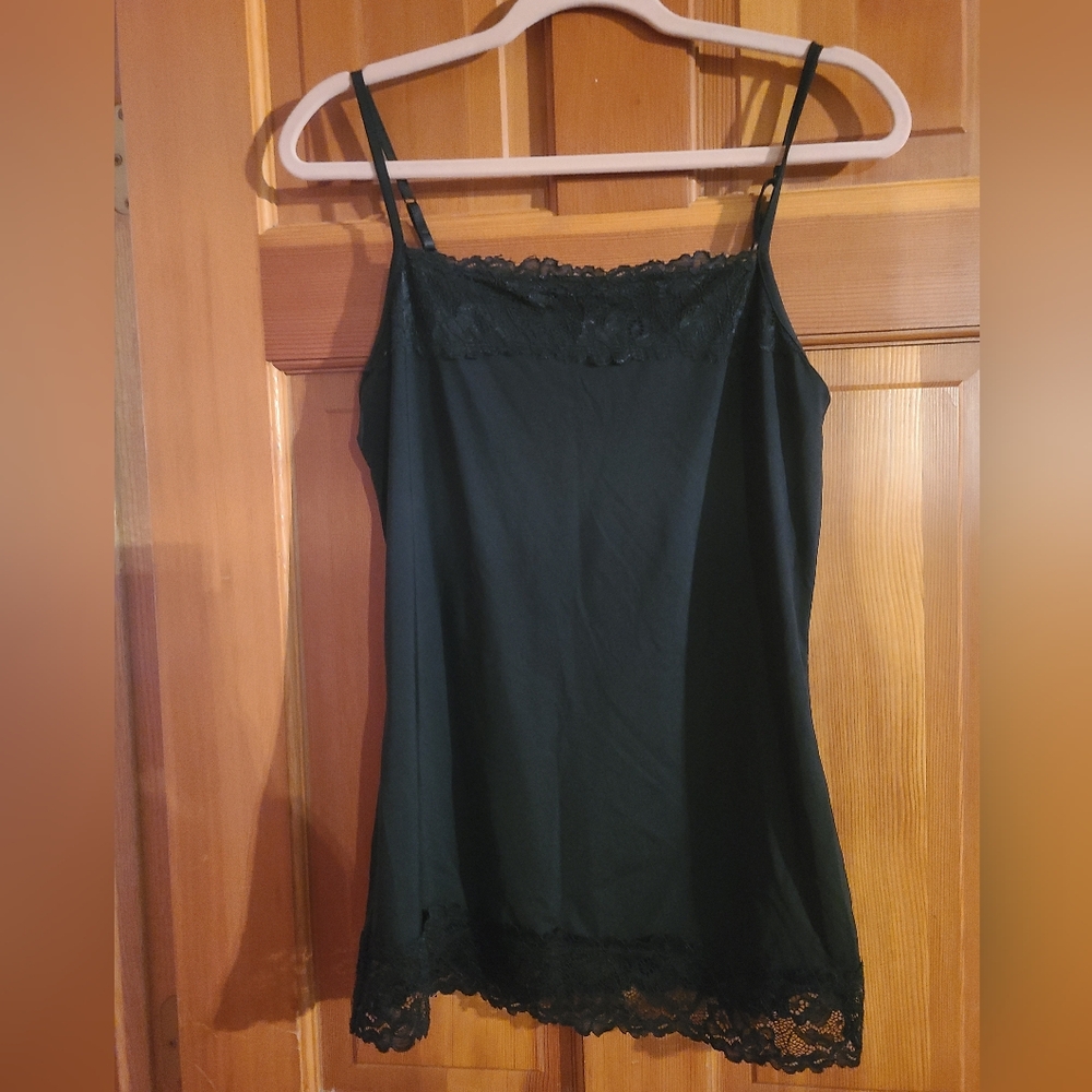 Maurices Black Lace Trim Cami Top Size Medium